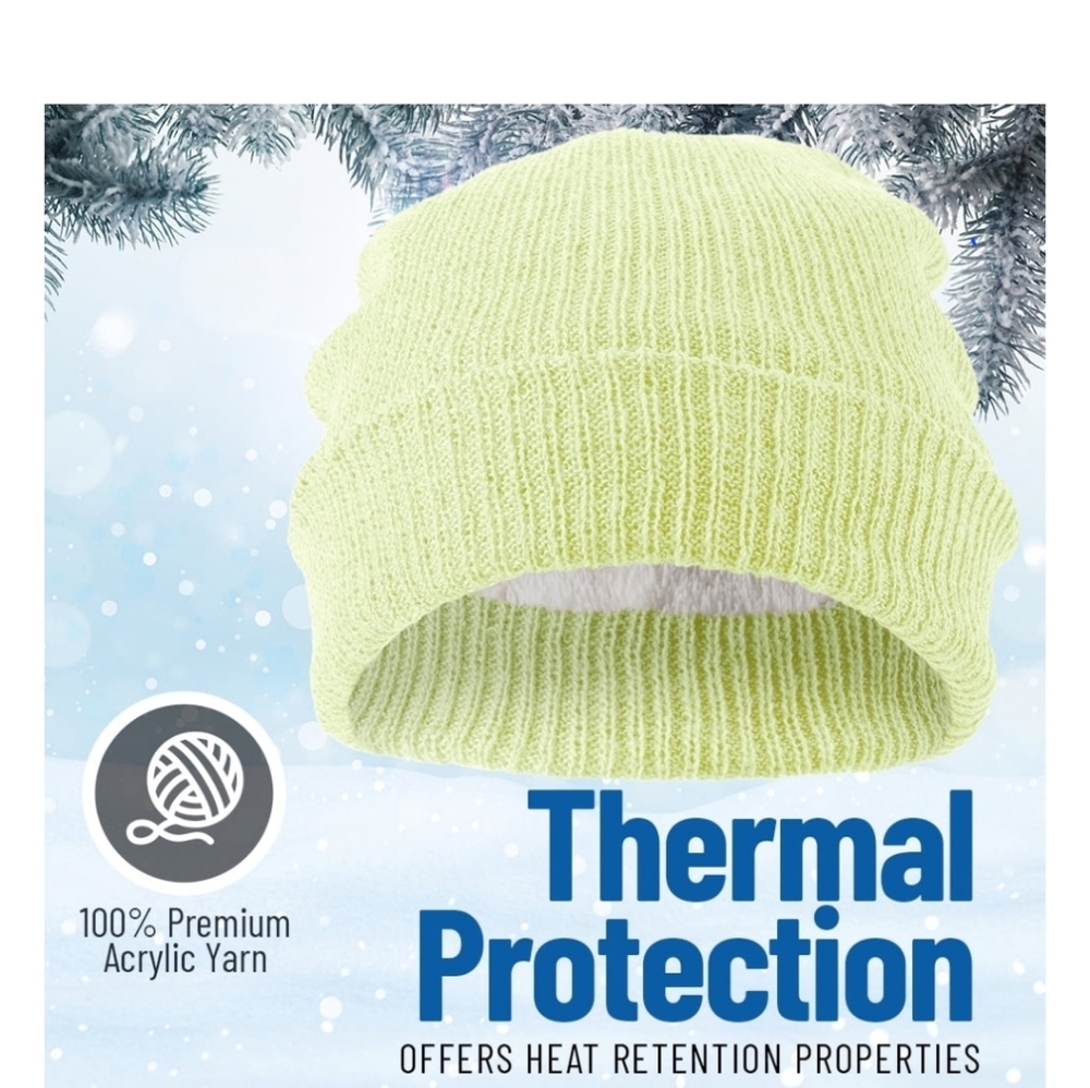 Debra Weitzner Beanie Winter Hat for Men/Women Warm Slouchy Hat Lime Yellow Cap